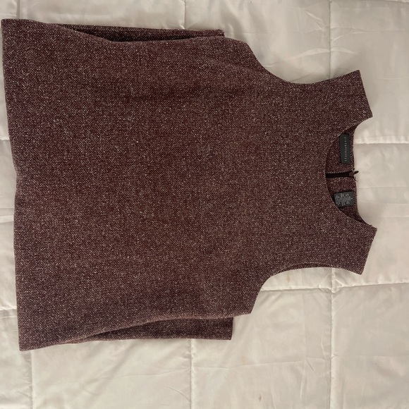 Maroon woven fall mini dress twill chevron - Picture 4 of 6